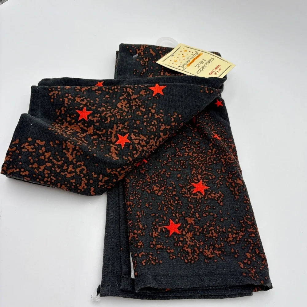 Johanna Parker Halloween Kitchen Towels Set Ghost‎ Stars Black 18